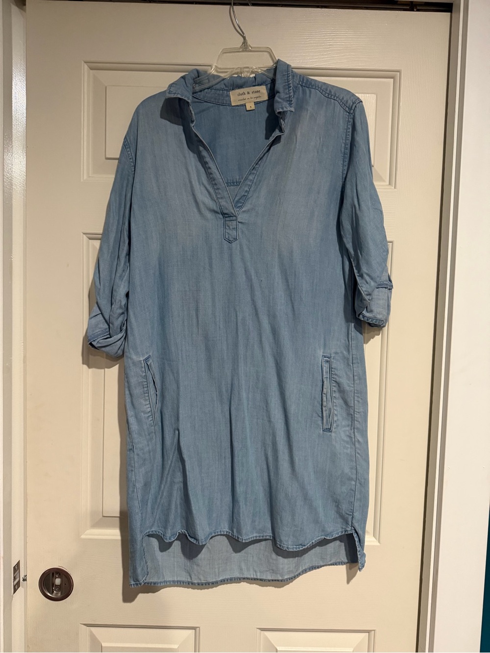 cloth & stone Light Blue Denim Tunic Dress